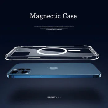 MagSafe Bezvadu Lādēšanas Pārredzamu Skaidrs, Vāka Magnētisko Gadījumā Huawei P30 lite Mate 40 mate 30 P40 Pro Fundas PC+TPU Gadījumā