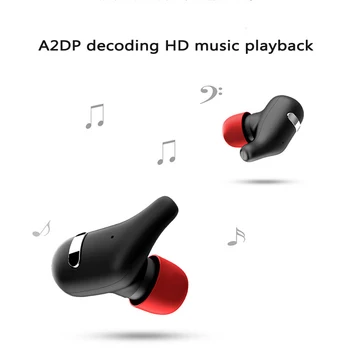 M&J Bluetooth 5.0 Earbuds TWS Bezvadu Austiņām Mini 3D Stereo Austiņas HiFi Skaņas Sporta IPX5 HD MIC Handsfree Visiem Tālruni