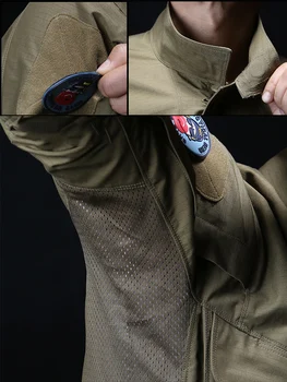 MEGE Zīmola Taktiskā Veste, Krekls Militārās Armijas Apģērbs Kamuflāžas Multi Kabatas Pavasara Vasaras Vīriešu Kaujas Outwear Rip stop