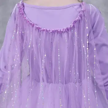 Meitenes Elza Anna Gari Mati Sapinušies Princese Kleita Vizuļi Iedomātā Cosplay Kostīmu Purpura Bumbu Kleita Ziemassvētku, Dzimšanas dienas svinības bērniem,