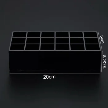 Melna akrila kosmētikas glabāšanas kaste darbvirsmas lūpu/sukas organizatori pielāgotu logo rotaslietas displejs reņu