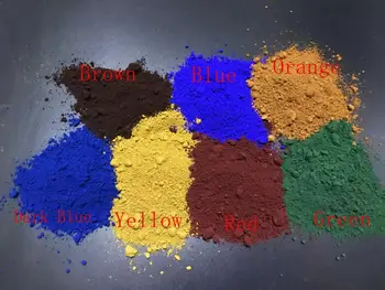 Melna Brūna, Dzeltena, Zaļa, Oranža, Zila, Dzelzs Oksīds, Neorganiskie Pigmenta Pulveris