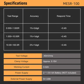 MESR-100 EAR Kapacitāte Omi Metru Profesionālās Kapacitātes Mērīšanas Pretestība, Kondensators Ķēde Tester ar SMD Testa Klipu