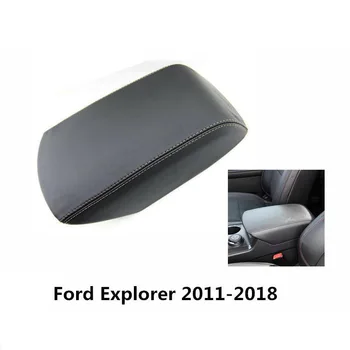 Microfiber Ādas Auto Centrā Balsts Konsoles Kasti Apdares Ford Explorer 2011 2012 2013 2016 2017 2018