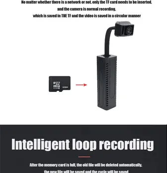 Mini Kameras Wifi Reālā laika Uzraudzību 1080P HD IP Kameras AI Cilvēka Atklāšanas Loop Ierakstīšanas Mikro Kamera, Videokamera