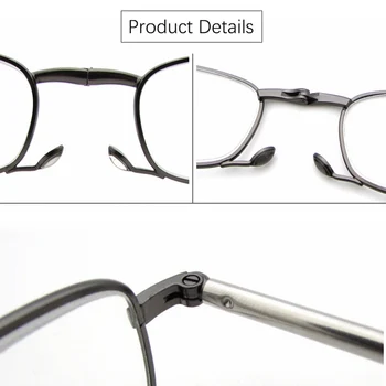 Mini Portatīvo Salokāmo Lasīšanas Brilles ar Lietā Sievietes Vīrieši Salokāms Presbyopic Brilles pilna kadra metāla melns +1.5 +2.0 +2.5
