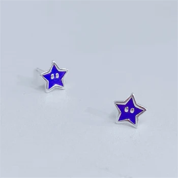 Minimālisma Rotaslietas Ausu Gredzeni Sievietēm Zilā Smaidu Zvaigžņu Zibens Piedāvājumus auskariem Skaida Dāvanas dāma