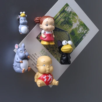 Miyazaki Ledusskapja Magnēts Chihiro Kaonashi Totoro 3D Radošo Magnētiskās Uzlīmes, Mājas Dekoru Virtuves Piederumi Karikatūras