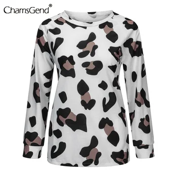 Modes Leopards Drukāt Krekli, Sieviešu 2020 Rudens Modes Krekls Streetwear Plus Lieluma Gadījuma Garām Piedurknēm Blūzes Topi Camisa