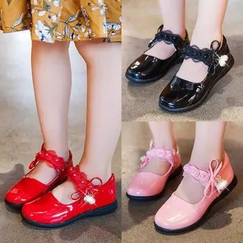 Modes loku flowerprincess bērnu ādas apavi maza meitene, apavi, bērnu skolas puses apavi 3 4 5 6 7 8 9 10 11 12 gadi