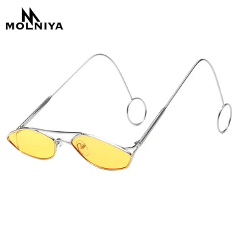 Modes Ovālas formas Saulesbrilles Vīriešiem, Sievietēm, Metāla Gredzenu Dubultās Staru Mazs Rāmis, Saules Brilles Jaunu Zīmolu Dizaina Brilles UV400