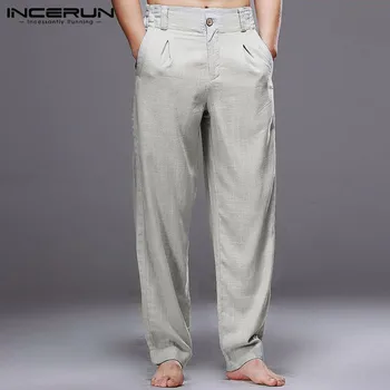 Modes Taisni Vīriešu Bikses tīrtoņa Krāsu Joggers Vaļēju Pogu, Garās Bikses Vīriešiem Ir 2021. Streetwear Ikdienas Biznesa Pantalon INCERUN
