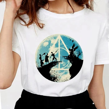 Modes Vasaras T Krekls Sievietēm Burvju Potera cienītājiem Harijs T Krekls Vintage Grafikas Tees Gadījuma Mīkstu Kokvilnas Balts Tops