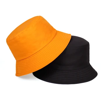 Modes vienkrāsainu savvaļas zvejnieka cepure double-sided ērts saliekams spaini cepures, vīriešu, sieviešu, ceļot saules cepure panama cepures