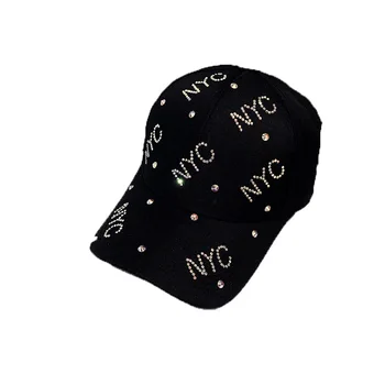 Modes Zīmolu Snapback Beisbola cepure Sieviešu Gorra Klp Ielu Hip Hop Cepures Sievietēm, Vīriešiem Luksusa Rhinestones NYC Vēstuli Beisbola cepure