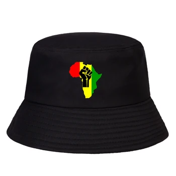 Modes ĀFRIKAS Jauda Rasta Mūzika Logo Panama Spaiņa Cepuri Kokvilnas Dzīvoklis Saules cepures āra Zveja Zvejnieks Cepuri hip hop panamas cepures