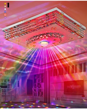 Mordern LED Kristāla Griestu Gaismas Lampas RGB Intensitāti 220V APP Bluetooth & Mūzikas Skaļrunis Krāsains Guļamistaba, Dzīvojamā istaba Smart Lampas
