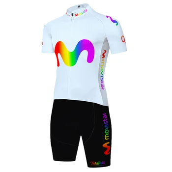 Movistar velo komplekts īsām piedurknēm vīriešu velosipēdu skinsuit velosipēdu jumpsuit vīriešu Triatlona tērpi mtb 20D želeja maillot ciclismo hombre