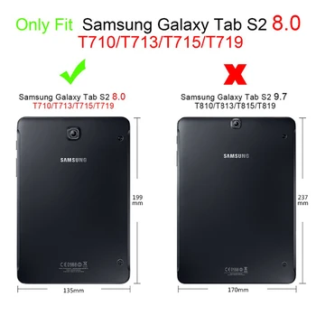 MTT Gudrs Suns, Gadījumā, Samsung Galaxy Tab S2 8.0 collu PU Leather Flip Stends Smart Cover Tablete Gadījumā SM-T710 T715 T713 T719 būtiska