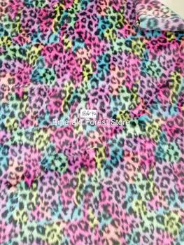 Multi-krāsu žakarda leopards drukāt trušu kažokādas,Apģērbu un apavu materiāli,mākslīgās kažokādas audums,160cm*90cm/gab