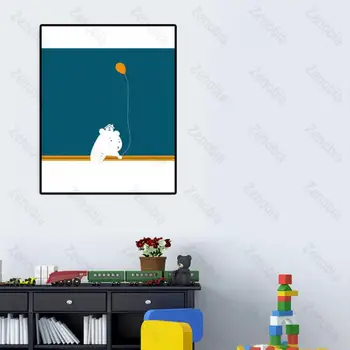 Mājas Apdare Plakātu Cute Maz leduslācis Mākslas Apdare Kanvas Glezna Ūdensizturīga Tinte Dzīvojamā Istaba un Guļamistaba Sienas