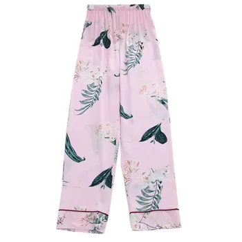 Mākslīgo kokvilnas pidžamas sieviešu pavasara-rudens bikses mājās bikses mīksti kokvilnas plānas kokvilnas bikses brīvs