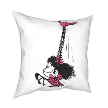 Mīlu Jūs Mest Spilvena Segums Spilveni Dīvāns Mafalda Karikatūra Vintage Spilvendrāna