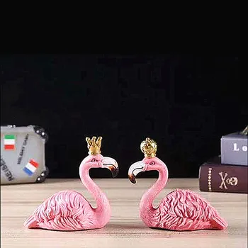 Mūsdienu Dzīvnieku Izcelsmes Apdare Bay Logu Apdare, Telpu Minimāls Creative Desktop Rozā Flamingo Sveķu Amatniecības