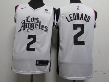 NBA Vīriešu Los Angeles Griešanas #2 Kawhi Leonards Basketbola Svīteri latīņu Izdevuma Zilā Un Baltā Svīteri