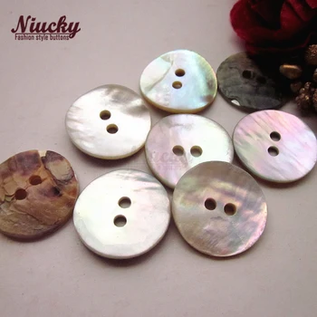 Niucky 15mm-20mm 2 caurumi T2 Klases dabas Akoya pērļu čaulas mētelis pogas, Augstas kvalitātes dabas shell šūšanas piederumi S0101-051#15