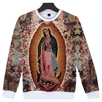 No 8 Līdz 20 Gadiem, Bērniem, Hoodies Our Lady Of Guadalupe Jaunavas Marijas Katoļu Meksika pelēkā vārna sporta Krekls Vīrieši Sievietes pavisam Tracksuit Topi