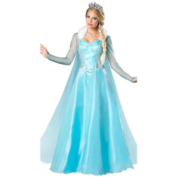 Olaf Piedzīvojumu Elsa Cosplay Kostīmu Princese Masku Sequined Apģērbs Sniega Karaliene Cosplay Halloween Puse Pieaugušo Apģērbu,