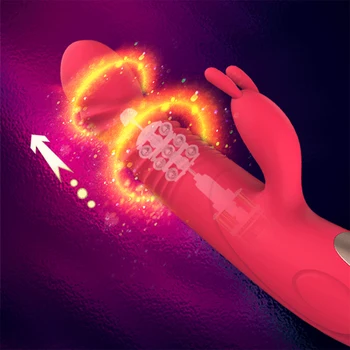 OLOHeating Dildo Vibratoru Klitora Stimulators Teleskopiskie Trušu Vibrators G-spot Masāža Rotācijas Pērlītēm Mēles Laiza Seksa Rotaļlietas