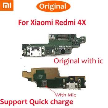 Oriģinālais USB Uzlādes Ostas Maksas Kuģa Xiaomi Redmi 4X Doks Spraudsavienojumu Ar Mikrofonu flex kabelis