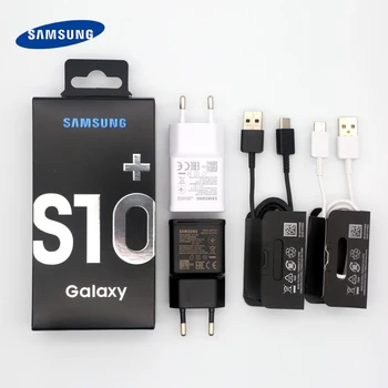 Oriģināls Samsung S10 ātru lādētāju, usb sienas adapteris ES un ASV C Tipa Plug Kabeli S8 S9 Plus S10e Piezīme 8 9 10 A50 A60 A70 A80 A40