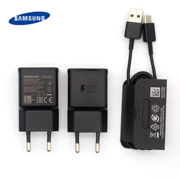 Oriģināls Samsung S10 ātru lādētāju, usb sienas adapteris ES un ASV C Tipa Plug Kabeli S8 S9 Plus S10e Piezīme 8 9 10 A50 A60 A70 A80 A40