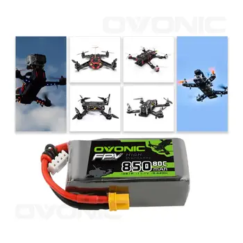 Ovonic Funfly 850mAh 3S RC Akumulatora 11.1 V 80C Lipo Akumulatoru Ar XT30 Plug RC Akumulatoru FPV Dūkoņa Sacīkšu