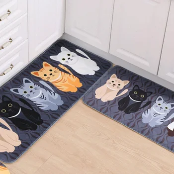 Paklāju, Virtuves Paklāji Doormats Kawaii Laipni Grīdas Paklāji, Paklāju Gaitenis Kaķis Grīdas Paklājs, lai Dzīvojamā Istaba Anti-Slip Tapete