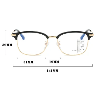 Pakāpeniski Multifocus Photochromic Pelēks Lēcas Lasīšanas Brilles Sievietēm, Vīriešiem Ārā Retro Sakausējuma, Anti-blu Anti UV 1 2 3 4