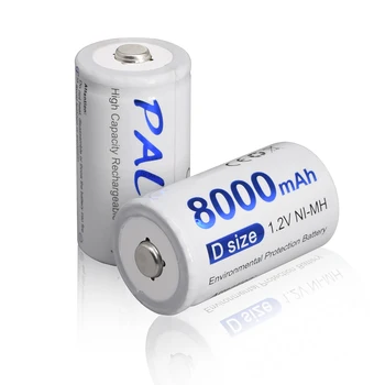 PALO 8000mAh 1.2 V uzlādējams akumulators D izmēra lādējamu akumulatoru