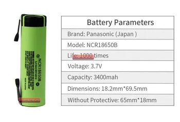 Panasonic Oriģinālo 2019 NCR18650B 3,7 v 3400mah 18650 Litija Akumulators Metināšanas Niķeļa Lapa baterijas