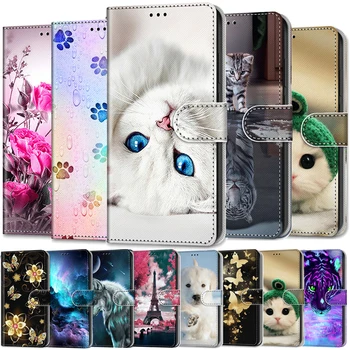 Par Huawei Honor 6A Pro 7X 8.A Flip Case Luksusa Maku, Telefonu Gadījumos par Huawei Y6 Ministru 2019 Gadījumā Ādas Pārsegu Coque