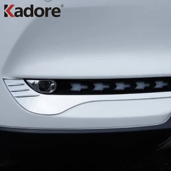 Par Mazda CX-5 CX5 2017 2018 2019 KF Chrome Priekšā Foglight Miglas lukturi Plakstiņa Uzacis Vāciņš Melns Auto Aizsargātu Piederumi