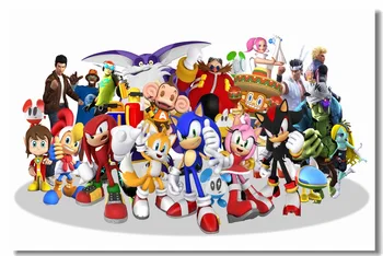 Pasūtījuma Audekla Sienas Decal Sonic Ezis Plakātu, Super Smash Bros, Tapetes Sonic Apdare Bērniem Guļamistabas Sienas Uzlīmes #0463#
