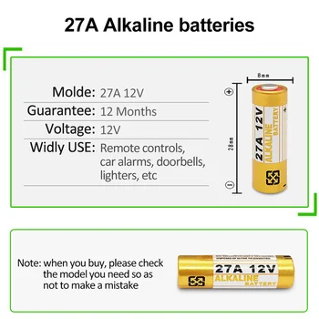 PHOMAX 50gab/iepak 12V 27A elektriskās rotaļlietas kalkulators akumulatora izmantojamais akumulators A27BP K27A V27GA VR27 MS27 sārma sausā bateria