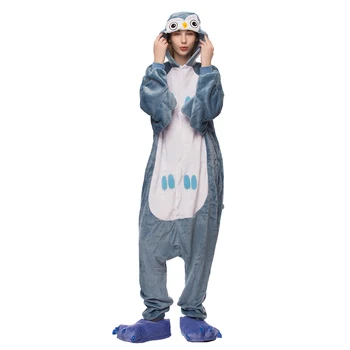 Pidžamas Pieaugušo Onesie Sieviešu Pidžamas Pijama Pūce Onesies Pieaugušajiem Ziemas Flaneļa Sleepwear Onepiece Nakts Tērpi 2019