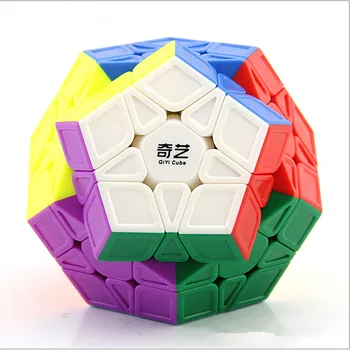 Pieaugušo Puzzle Cube rotaļlietas, Megaminxeds Magic Cube 12 pusēm 3x3 Puzzle Burvju cubo QiYi 3x3 megaminxeds Ātrums Rotaļu kubs