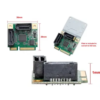 Pievienot Uz Kartēm Mini PCI-E, PCI Express 2 Porti SATA 3.0 Converter Cieto Disku Pagarināšanu SATA3 Kontrollera Karti HUB Reizinātājs