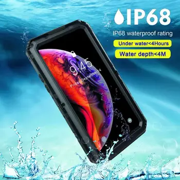 Pilns Liktenis Bruņas IP68 Ūdensnecaurlaidīga Lietā Par iPhone XS XR XS MAX Coque Metāla Buferi iPhone SE 
