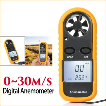 Portatīvo Anemometer Anemometro Termometrs GM816 Vēja Ātruma Mērītājs Metru 40DC25